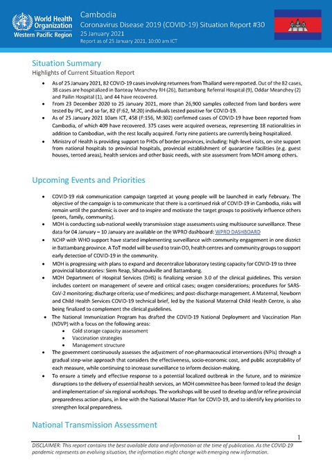 COVID-19 Joint WHO-MOH Situation Report 30