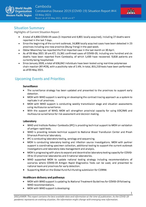 COVID-19 Joint WHO-MOH Situation Report 44