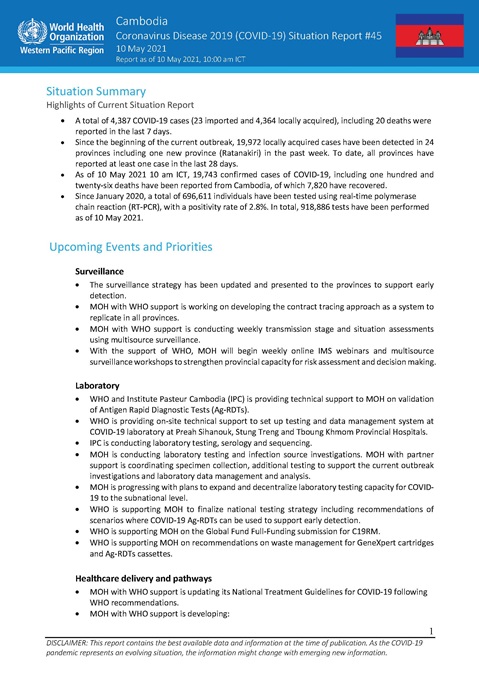 COVID-19 Joint WHO-MOH Situation Report 45