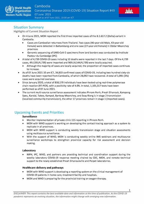 COVID-19 Joint WHO-MOH Situation Report 49
