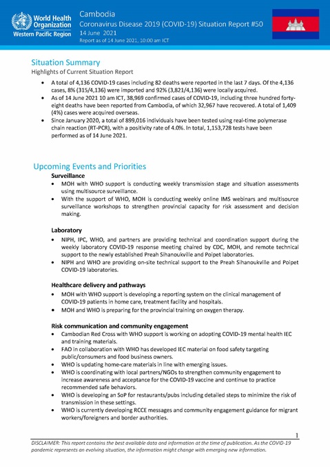 COVID-19 Joint WHO-MOH Situation Report 50