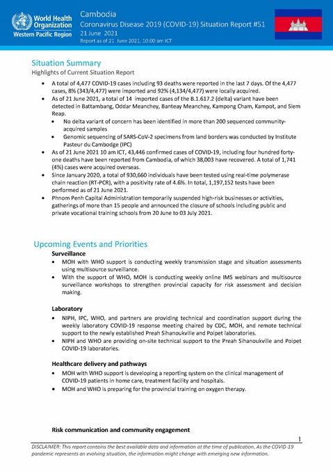 COVID-19 Joint WHO-MOH Situation Report 51