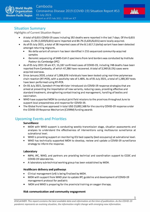 COVID-19 Joint WHO-MOH Situation Report 53