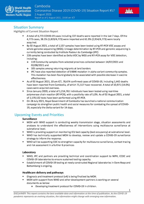 COVID-19 Joint WHO-MOH Situation Report 57