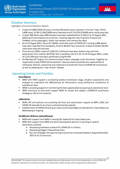 COVID-19 Joint WHO-MOH Situation Report 60