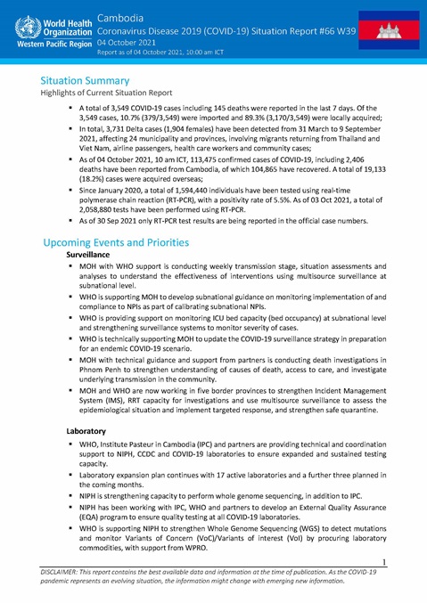 COVID-19 Joint WHO-MOH Situation Report 66