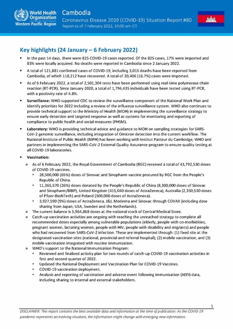 COVID-19 Joint WHO-MOH Situation Report 80