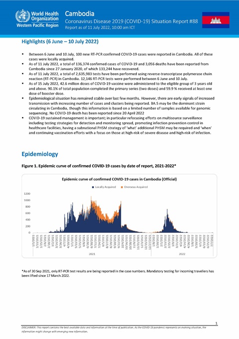 COVID-19 Joint WHO-MOH Situation Report 88