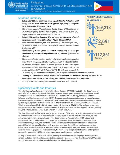 COVID-19 in the Philippines Situation Report 49