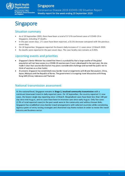 COVID-19 in Singapore Situation Report 05