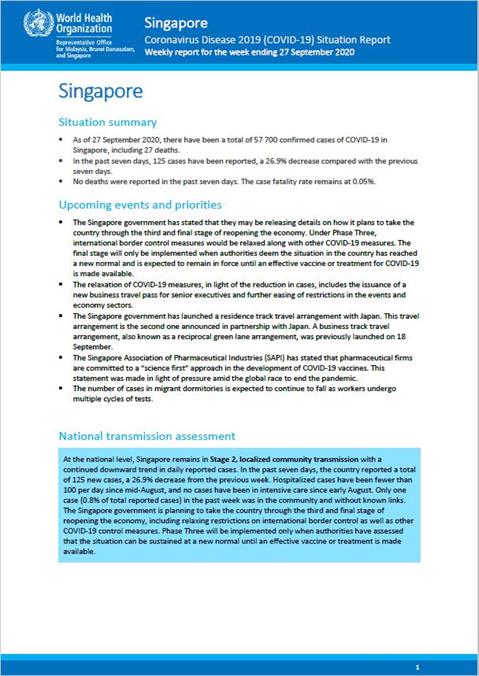 COVID-19 in Singapore Situation Report 06