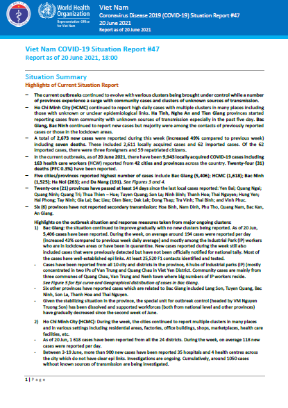 COVID-19 in Viet Nam Situation Report 47