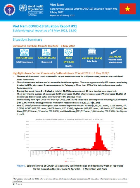 COVID-19 in Viet Nam Situation Report 91