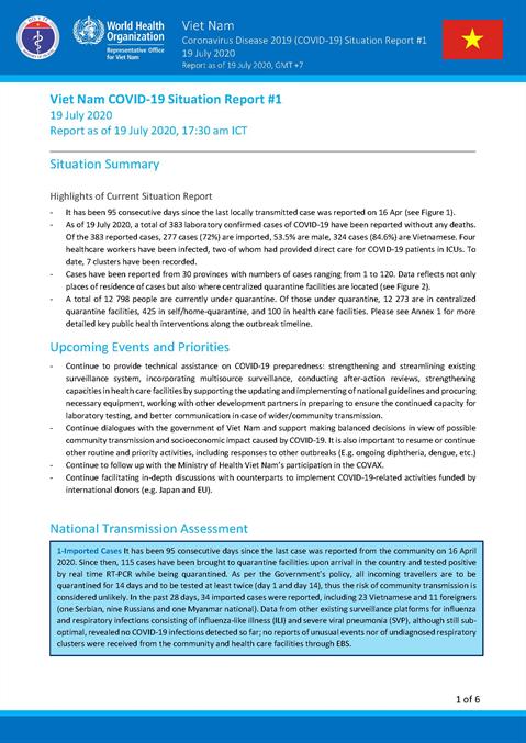 COVID-19 in Viet Nam Situation Report 01