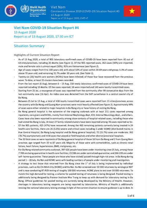 COVID-19 in Viet Nam Situation Report 04