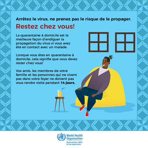 Restez chez vous! Infographic visualising the recommended advice.