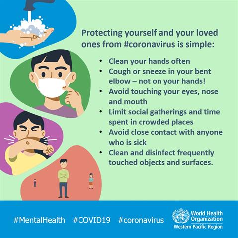 Protecting yourself and your loved ones from #coronavirus is simple Infographic visualising the recommended advice.