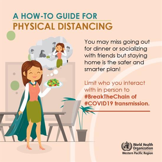 How-to guide to physical distancing: dine at home