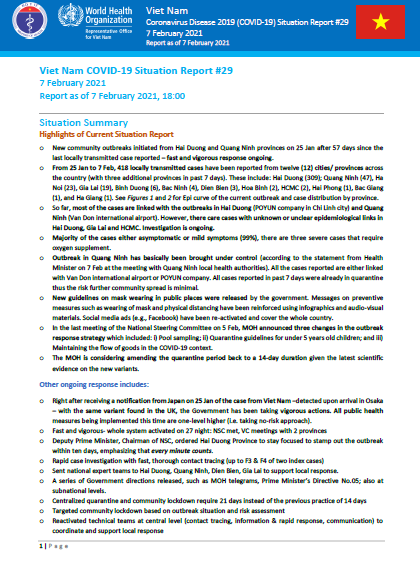 COVID-19 in Viet Nam Situation Report 29