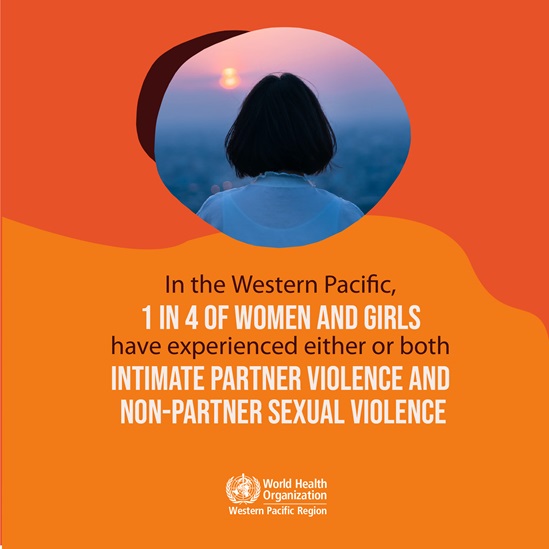 1 in 4 women and girls in the Western Pacific have experienced violence