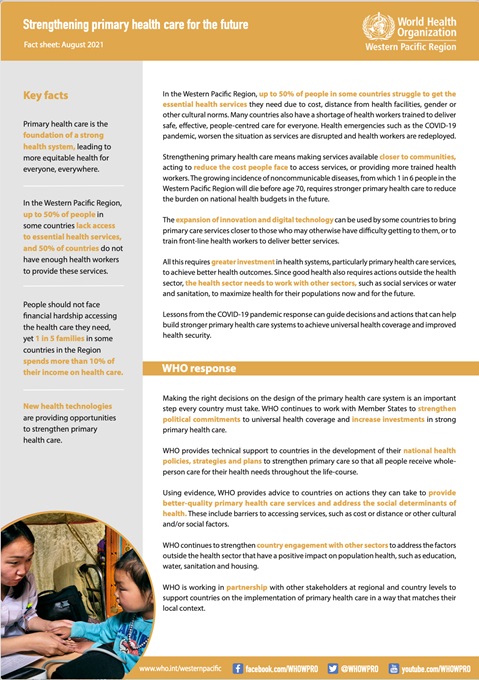 Strengthening primary health care for the future